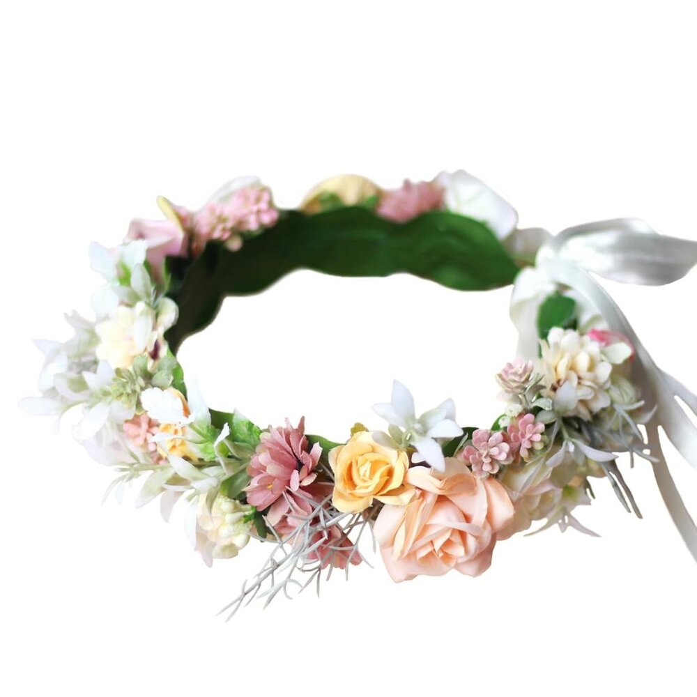 Fairy Flower Crown Woodland Headband Elf Floral Headpiece for Women Girls Forest